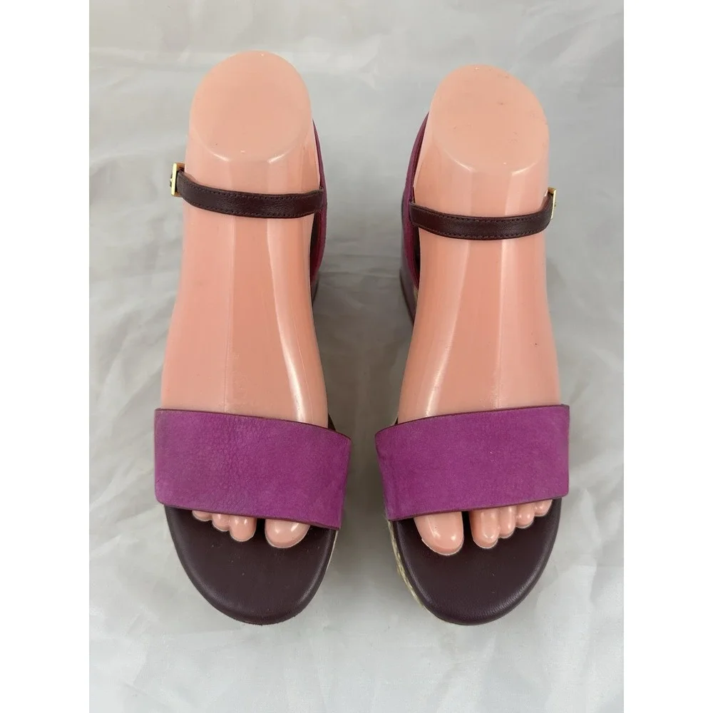 Cole Haan Womens 7B Arden Wedge Espadrille Platform sandals Purple Fuschia